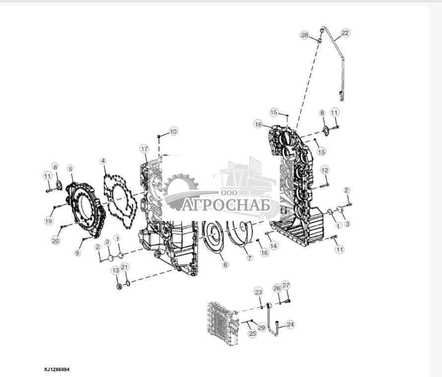 Картер трансмиссии с блокируемым гидротрансформатором 